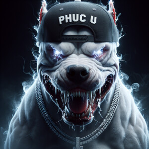 white pitbull face, extremely aggressive, rabid, showing sharp t...