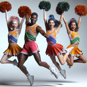 Hyper-realistic tween cheerleaders
