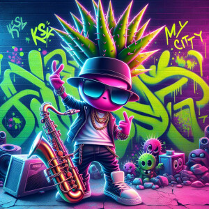 A vibrant, high-resolution image featuring a distinctly urban Ba...
