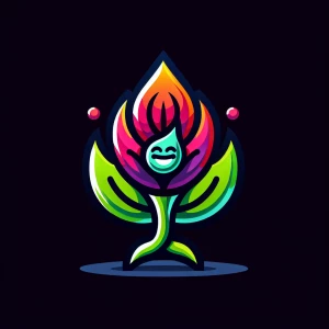 Trippy acid trip bud character, cartoonish style, bright colors,