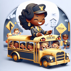 A layered paper cut style scene with a boujee luxe chibi African...