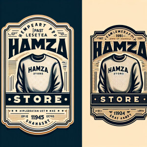 Create a realistic logo with the text "HAMZA STORE" and a pictur...