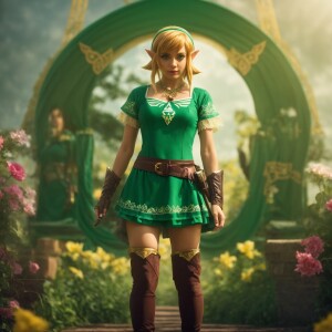 Create an image of a cute and sassy version of Link from the Leg...