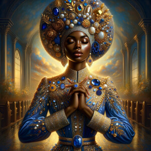Create an illustration that embodies spirituality and a deep con...