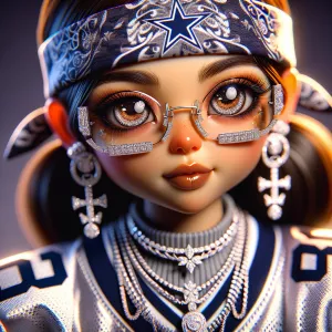 Wearing a Dallas Cowboys Jersey :1, immaculately designed  highl...