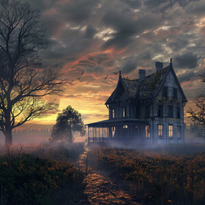 AI Image: The old house, now quiet, as dawn breaks with a sense...