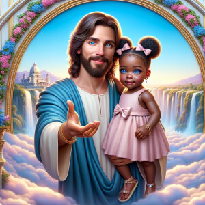 Create a 3D realistic artwork featuring the phrase 'Jesus Saves'...