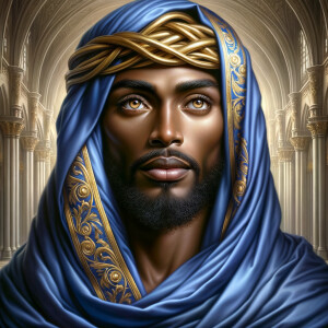 A hyper-realistic image of an African-American Jesus Christ, ser...