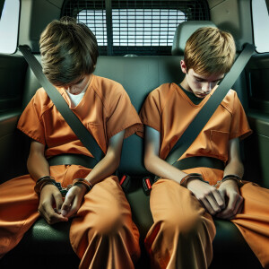 ultra realistic image, two male Caucasians, aged  13 to 15, thei...
