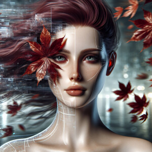 Beautiful photorealistic image. Facial portrait, facing forward...