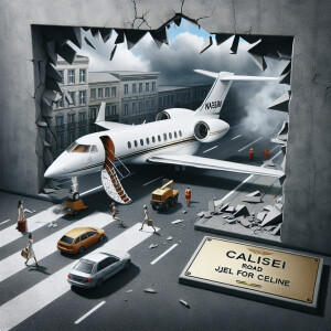Generate me private jet written “ nassim “ road to jijel for Cel...