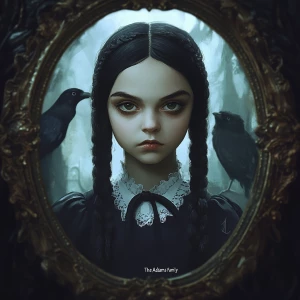Create fan art capturing the essence of Wednesday Addams from "T...