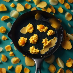 scrambled eggs nike in a frying pan