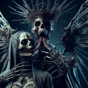 digital realistic image of Jack Skellington in a dark, gothic fa...