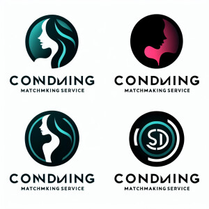 logo for secret dating service in Bali. girl in profile, face an...