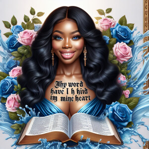 Create an image of an ultra-light-skinned African-American woman...