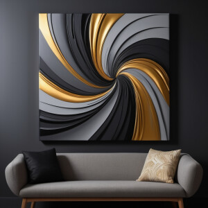 Picture a captivating display of bold lines and shapes intertwin...