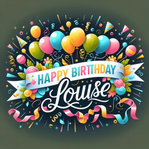 make the banner 
say Happy Birthday Louise