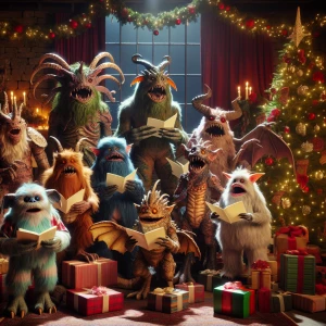 Monster’s singing Christmas carols
