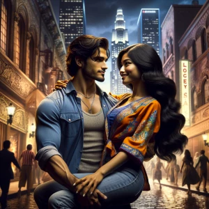 Handsome Mexican man holding Beautiful Filipina woman. she has b...