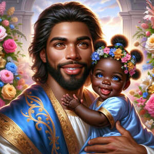 Generate an image of a very handsome, light-skinned African-Amer...