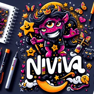 Design a bold and edgy logo with butterflies and the word 'NIVIA...