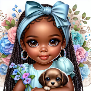 soft but vibrant airbrush illustration of an realistic
adorable...