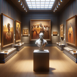 Design a close-up, detailed 3D view inside an African-American m...