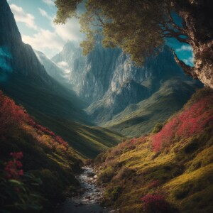 mountains, forest, elves, fairies, magic