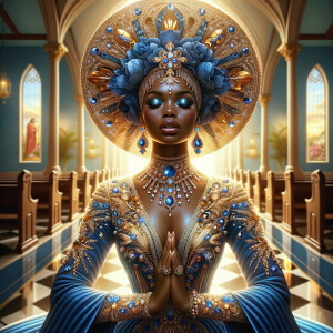 Create an illustration that embodies spirituality and a deep con...