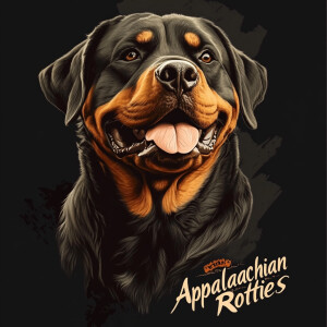 Create an image of a noble Rottweiler dog with a visible, brande...