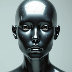 perfectly balanced, symmetric, highly reflective, polished metal...