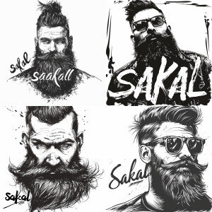 Draw a picture in png format, the inscription "sakal" on the sub...