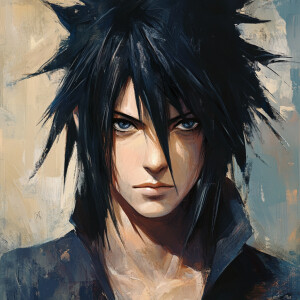 If Sasuke Uchiha were illustrated in Norman Rockwell’s style, hi...