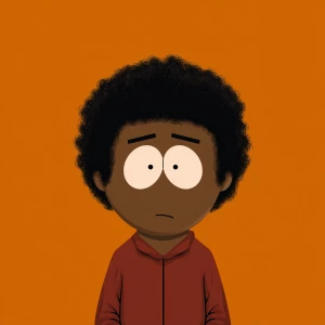 Create an image of a character designed in the South Park animat...