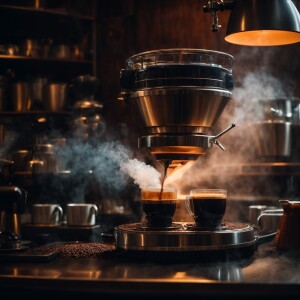 Luxurious coffee roastery interior design, coffee roaster in the...