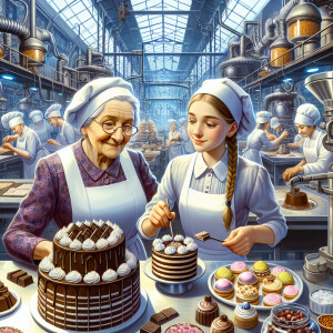 Betty Crocker and little Debbie having a little sweet factory co...
