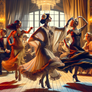 Imagine being transported to a vibrant scene set in the 1920s, w...