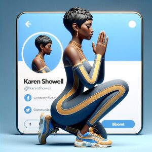 Create a 3D illustration of a realistic light skinned African-Am...