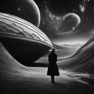 Create a digital painting that captures a surreal cosmic journey...