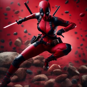 Refined Prompt: "Create an image of Lady Deadpool, a female vers...