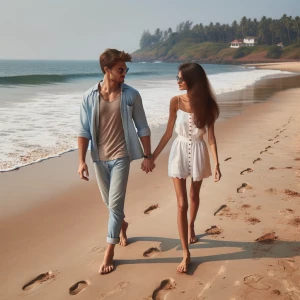 Kareena kapoor walking with her boyfriend on goa beeach.