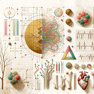 The golden ratio, Minimalist art Circuit, boards, circuitry, diagrams Cellular structures, DNA, circuit boards, colorful wires,  asian and Egyptian  graffiti, lie detector graphs, cardio printout, branches Bones painterly background rust