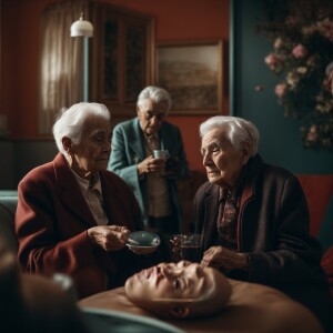 Elderly individuals receiving care from their imaginary demon-li...
