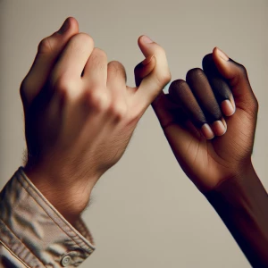 A picture of intertwined pinky finger