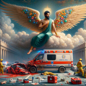 Create a realistic 3D oil painting depicting a scene of emergenc...