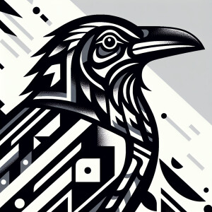 a close up of a raven made in Joe Wilson salish native haida sty...