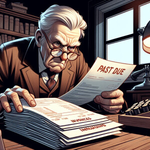 caricature of a 95 year old angry American grandpa sitting at a...