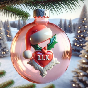 Photorealistic A photo of a 1950s kitschy blown glass Christmas...