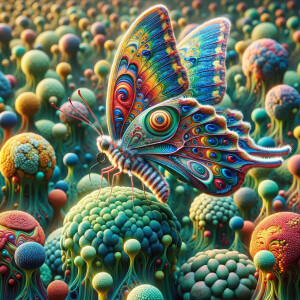 An imaginary butterfly, ultra hyper photorealistic, vivid colors